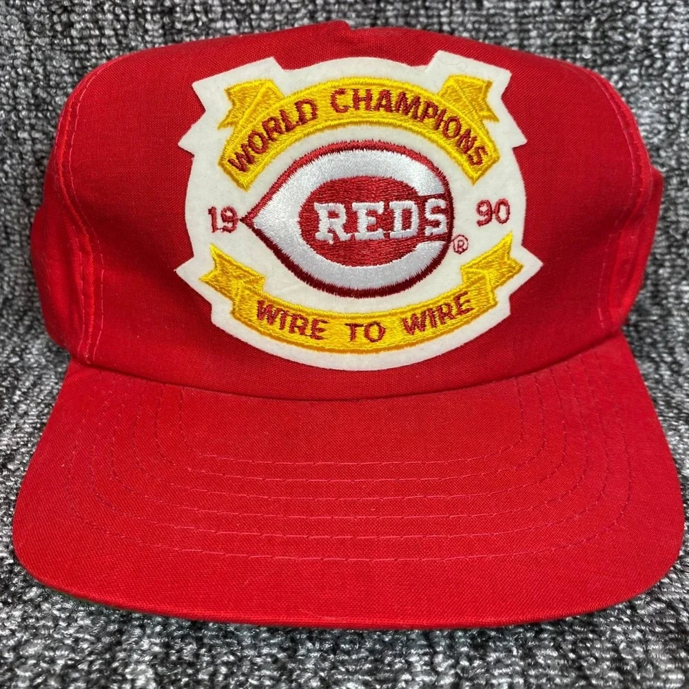 Vintage 1990 Cincinnati Reds World Champions Hat NWT Drew Pearson Snapback Cap